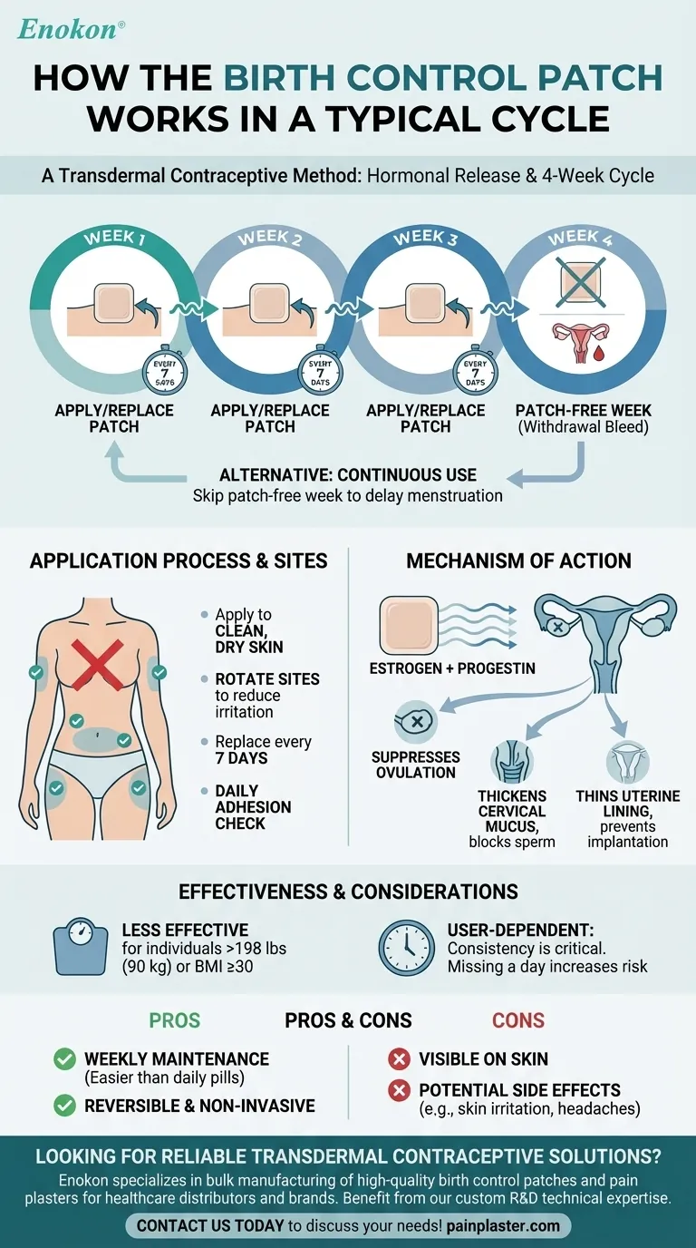 避妊パッチは一般的な周期でどのように使用されますか？ホルモン避妊ガイド ビジュアルガイド