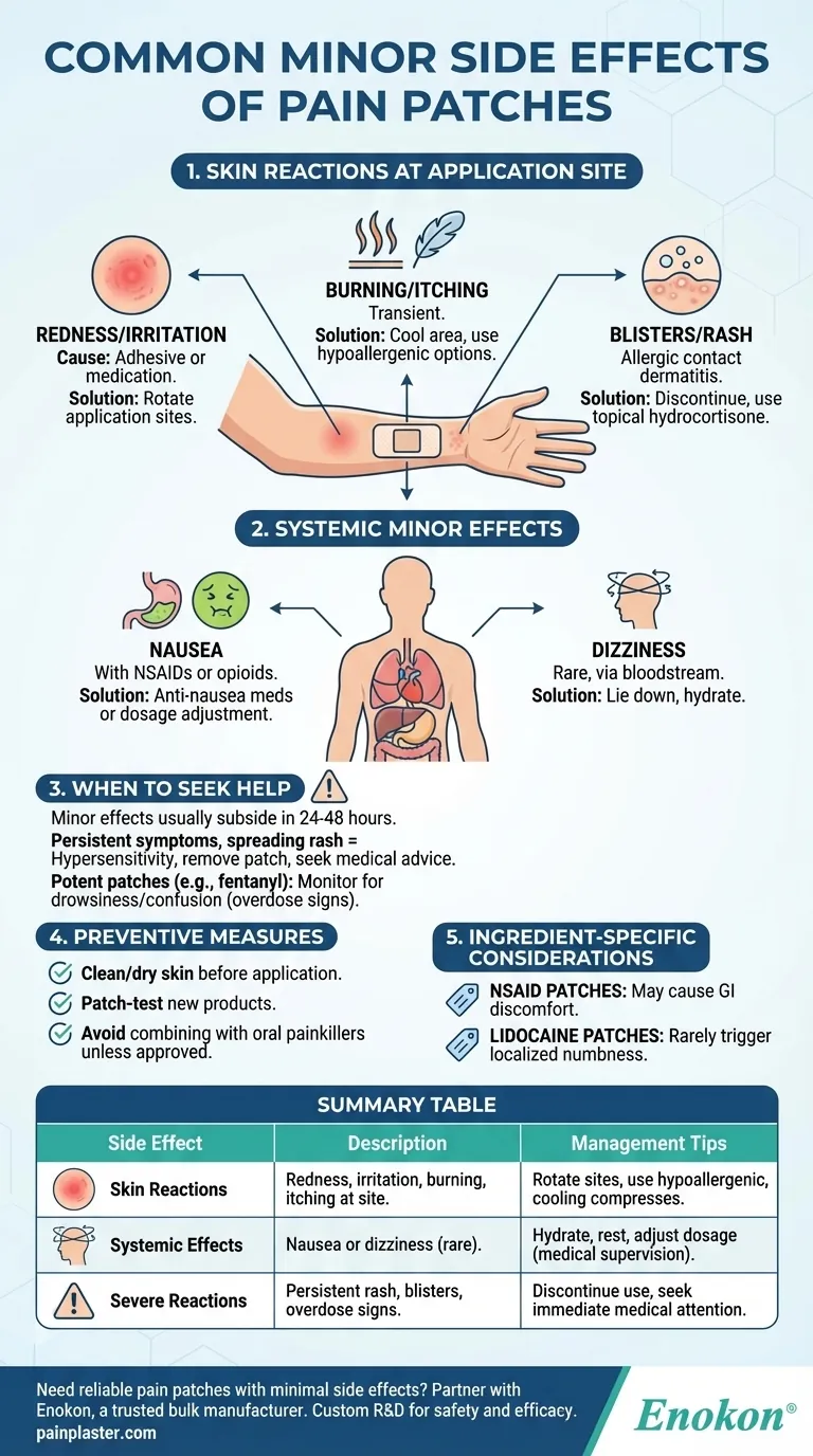 ¿Cuáles son los efectos secundarios leves de los parches analgésicos? Control de las reacciones cutáneas y los efectos sistémicos Guía Visual