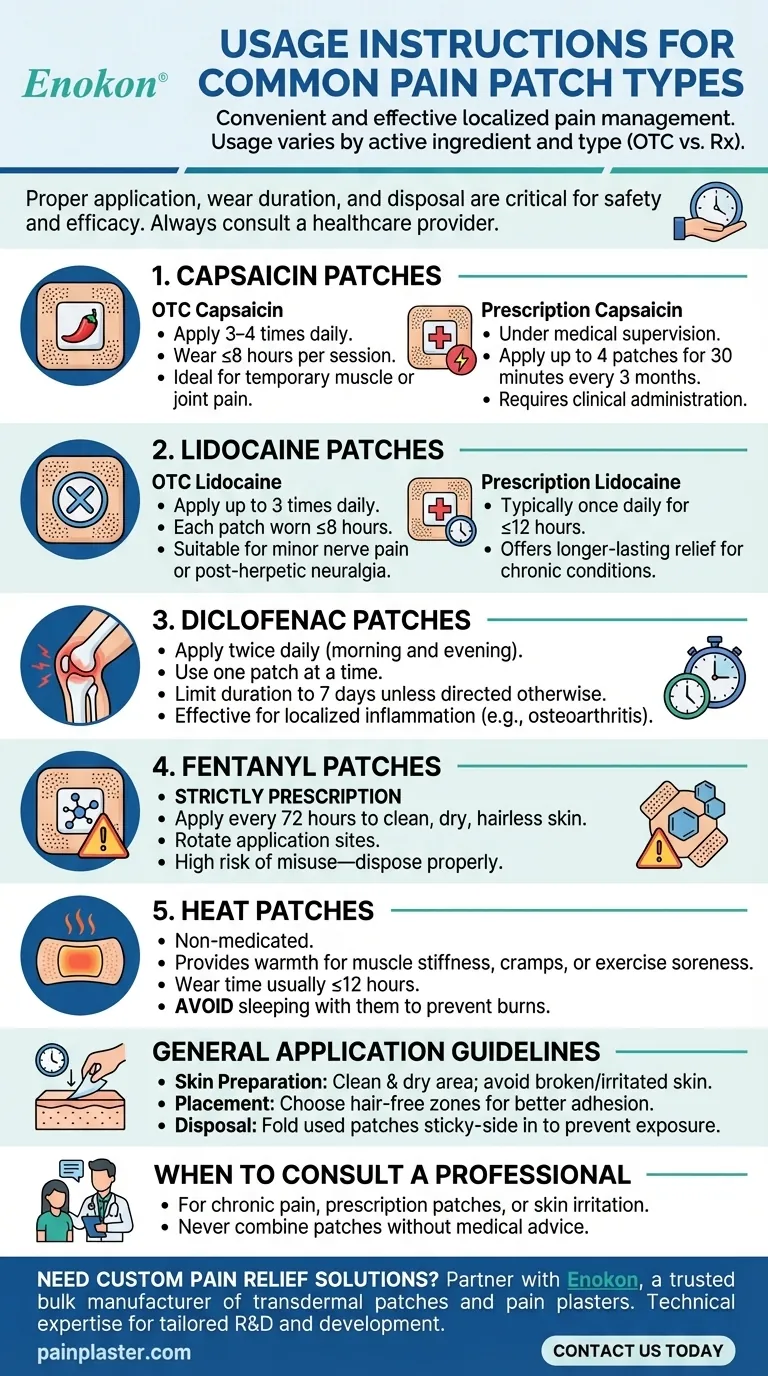 Quais são as instruções de utilização para os tipos comuns de pensos para a dor? Um guia para o alívio seguro e eficaz da dor Guia Visual