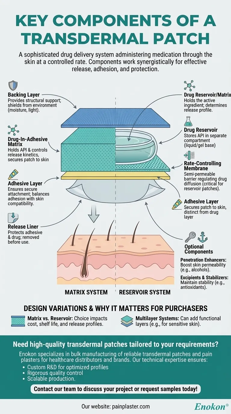 経皮吸収パッチの重要な構成要素とは？効果的な薬物送達に不可欠な要素 ビジュアルガイド