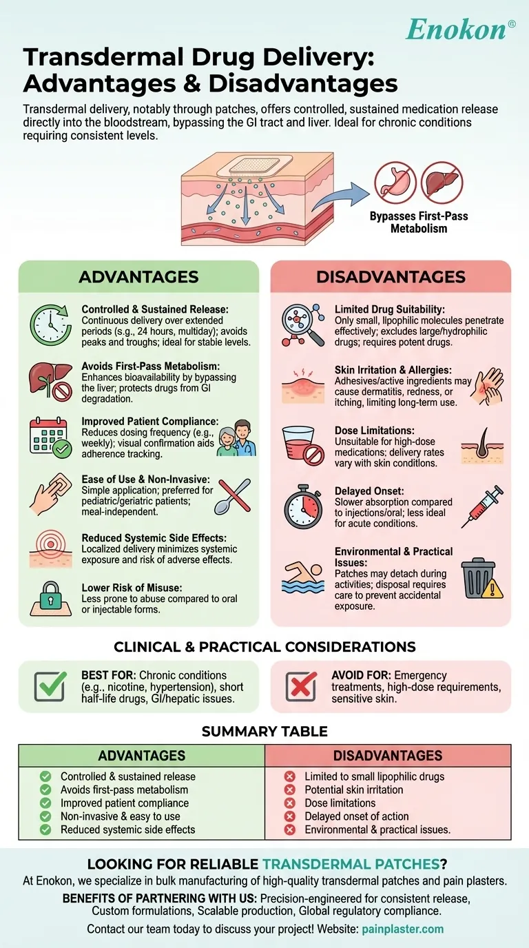 What are the advantages and disadvantages of transdermal drug delivery? Key Benefits & Limitations Explained Visual Guide