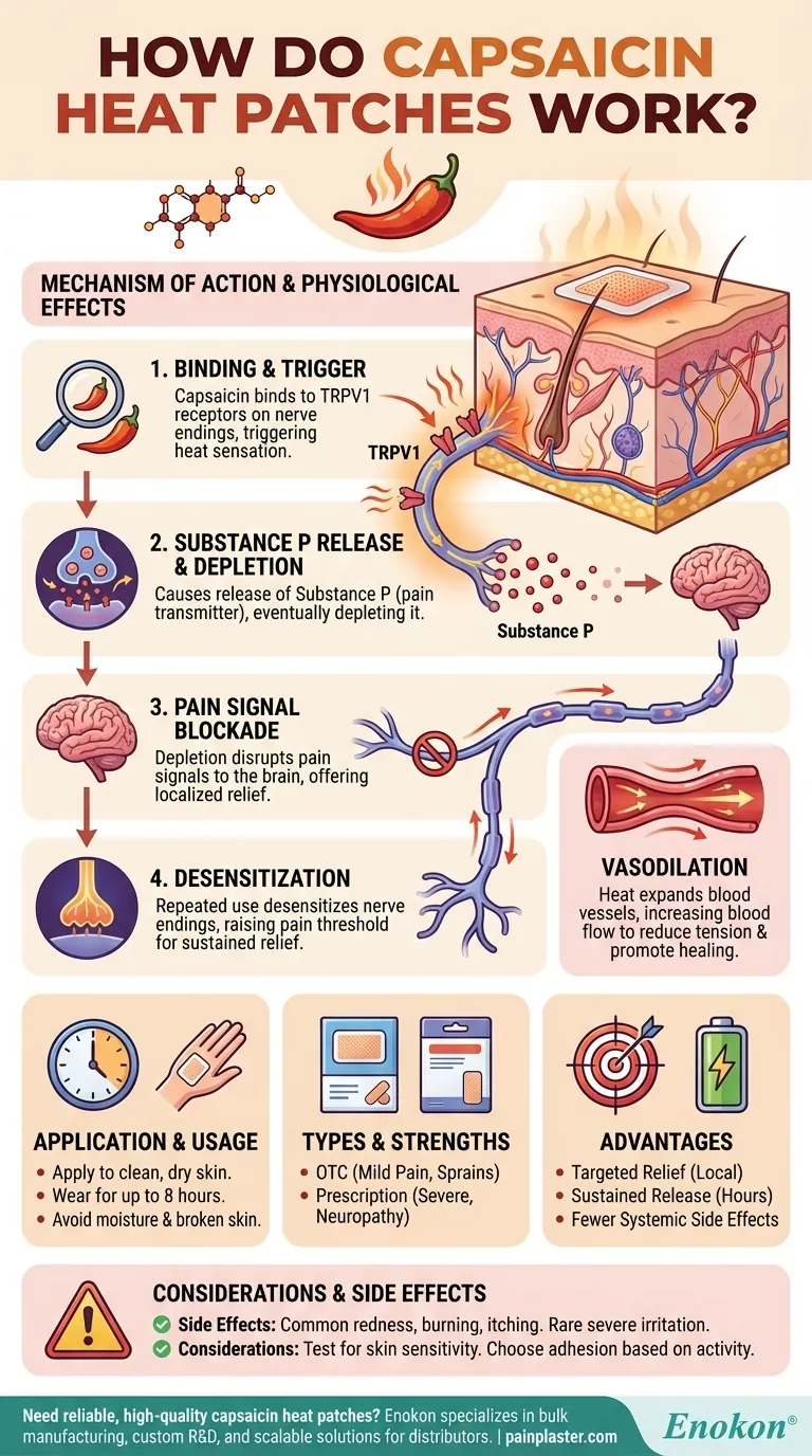 カプサイシン・ヒートパッチはどのように作用するのか？自然な痛み止めの説明 ビジュアルガイド
