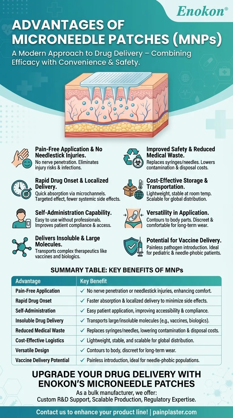 Quais são as vantagens dos adesivos com microagulhas? Administração de medicamentos eficiente e sem dor para os cuidados de saúde modernos Guia Visual