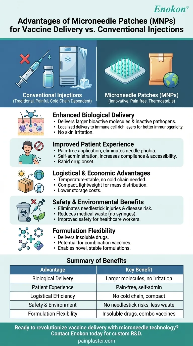 Quais são as vantagens dos adesivos com microagulhas para a administração de vacinas? Uma alternativa eficiente e sem dor às injecções Guia Visual