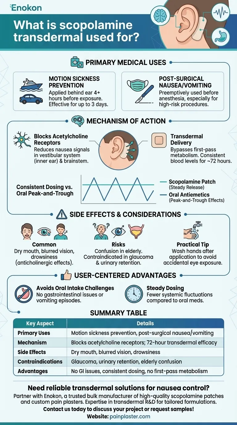 东莨菪碱透皮膏有什么用途？预防恶心，稳定缓解症状 图解指南