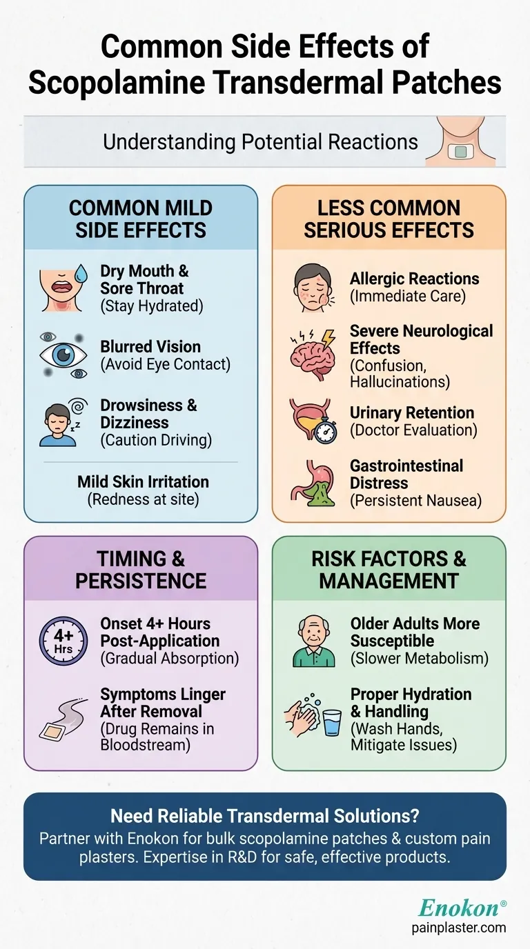 スコポラミン経皮投与の一般的な副作用は？主なリスクと管理のヒント ビジュアルガイド