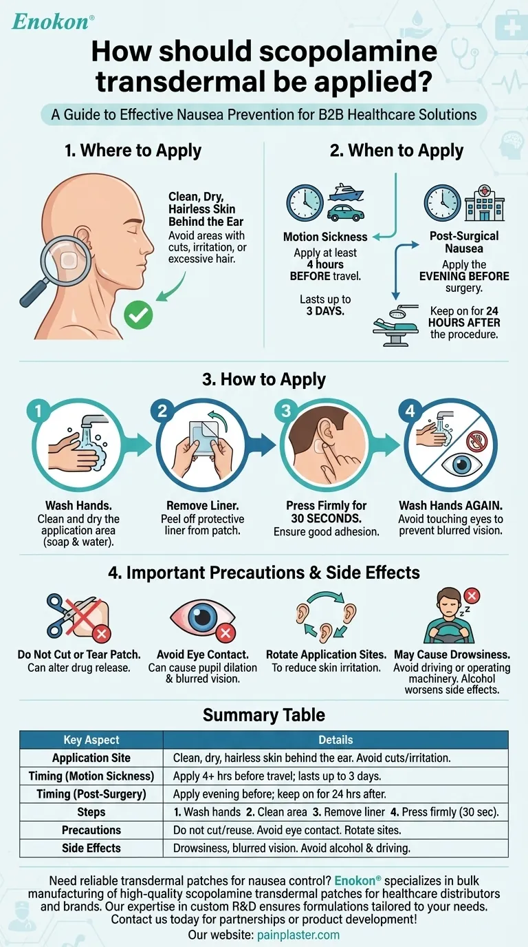 Como é que a escopolamina transdérmica deve ser aplicada? Um guia passo-a-passo para uma utilização segura e eficaz Guia Visual