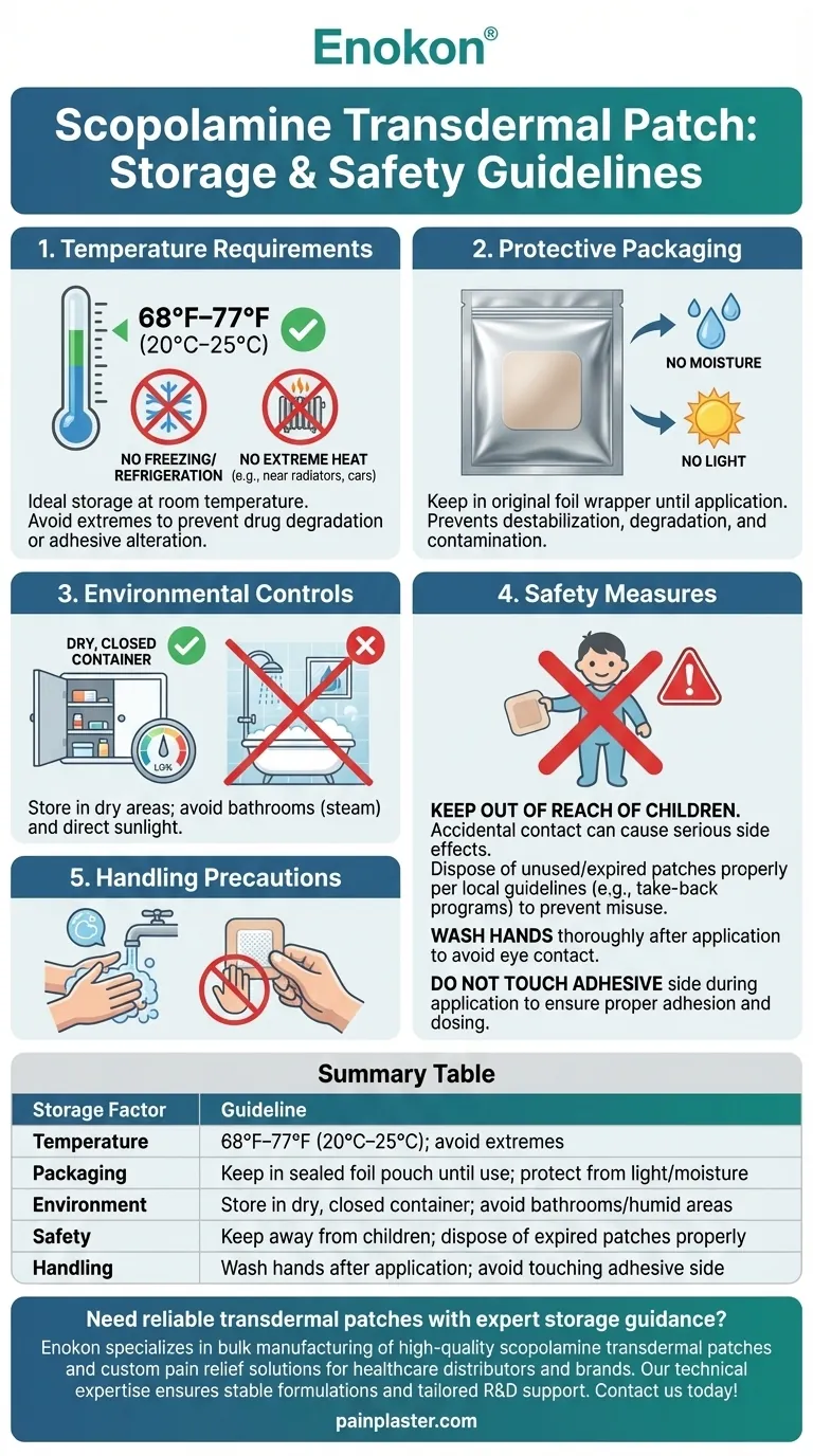 スコポラミン経皮吸収型製剤はどのように保管すべきか？パッチの安定性に関する必須ガイドライン ビジュアルガイド