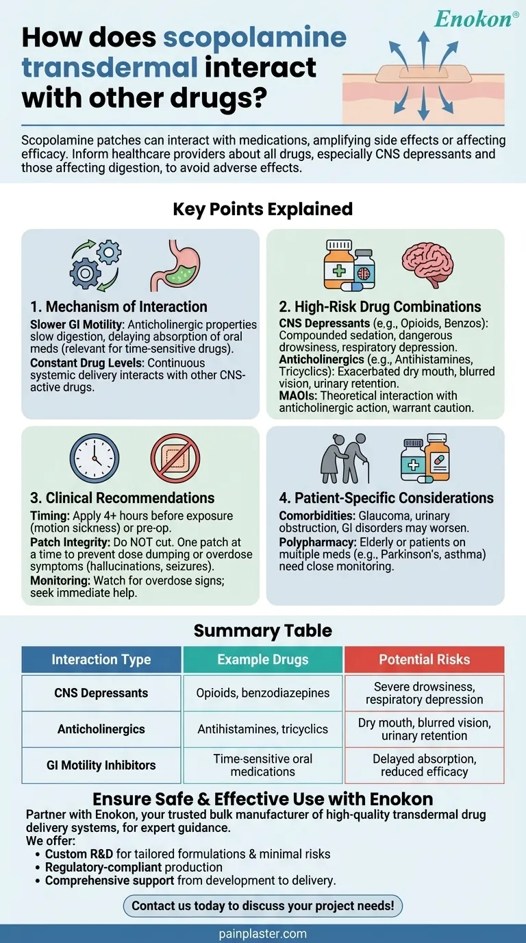 东莨菪碱透皮膏如何与其他药物相互作用？主要风险和安全提示 图解指南