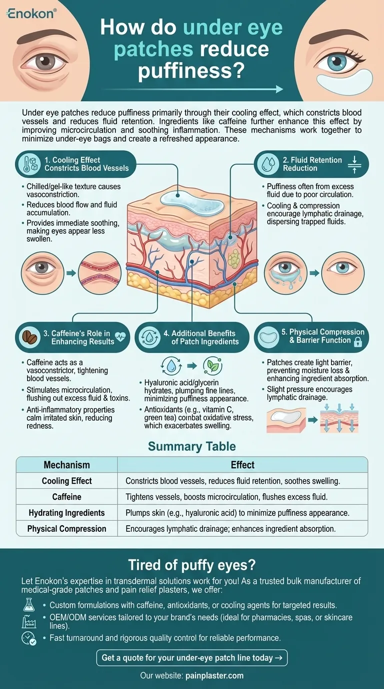 Как патчи под глаза уменьшают отечность? Охлаждение и кофеин для быстрого облегчения Визуальное руководство