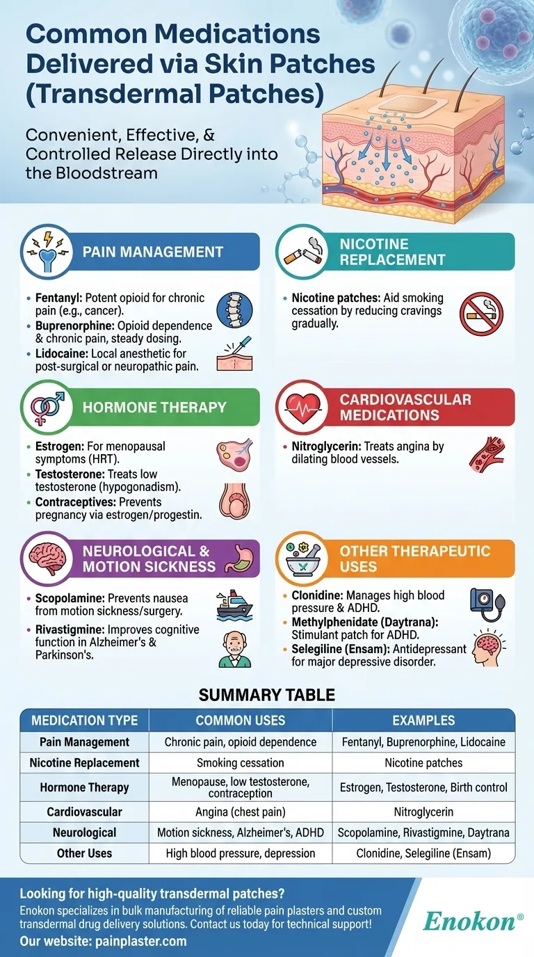 皮膚パッチで送達される薬剤にはどのような種類がありますか？経皮吸収型製剤について ビジュアルガイド