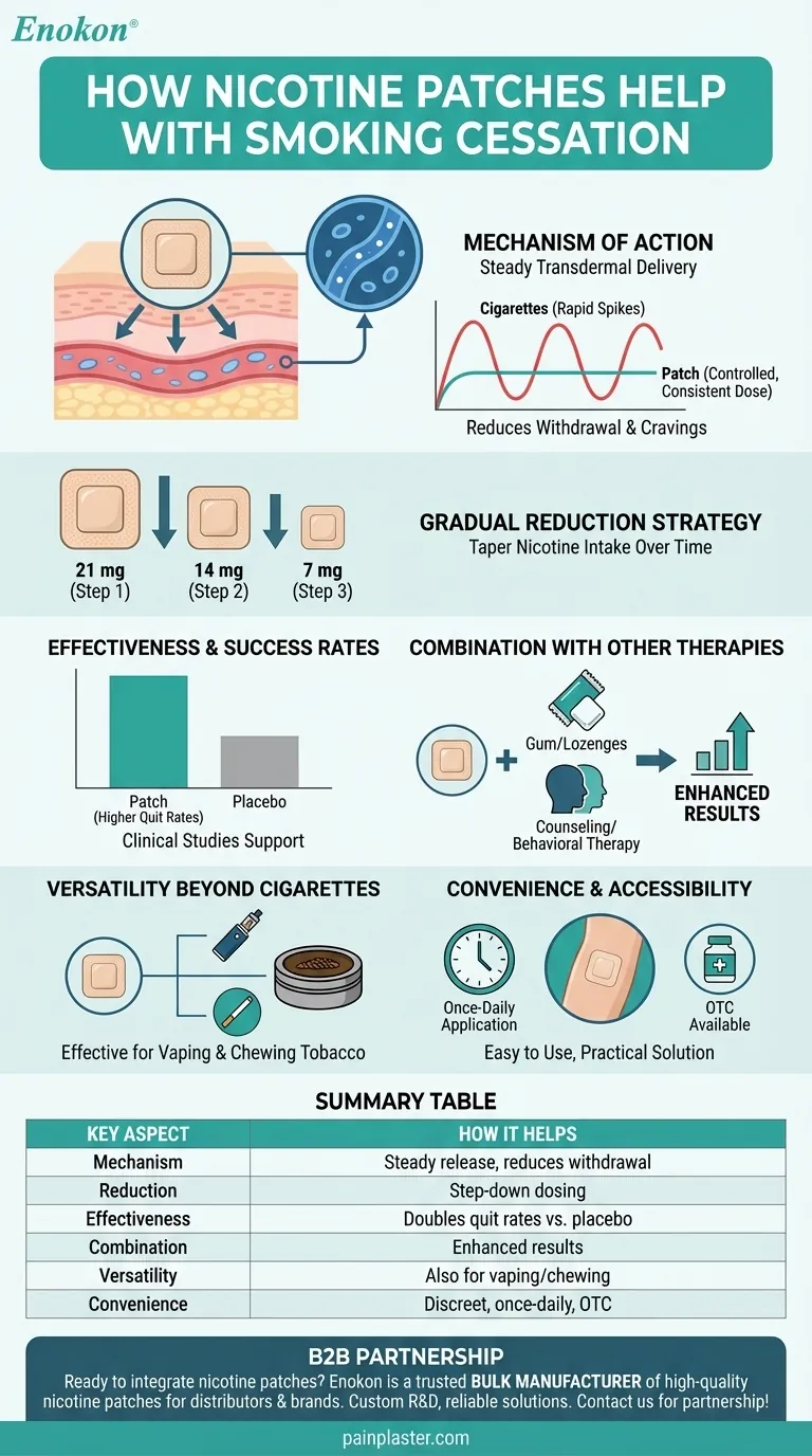 كيف تساعد لصقات النيكوتين في الإقلاع عن التدخين؟ الفوائد والاستراتيجيات الرئيسية دليل مرئي