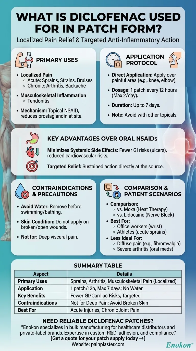 ジクロフェナクはパッチの形で何に使用されますか？全身的副作用のない標的疼痛緩和 ビジュアルガイド