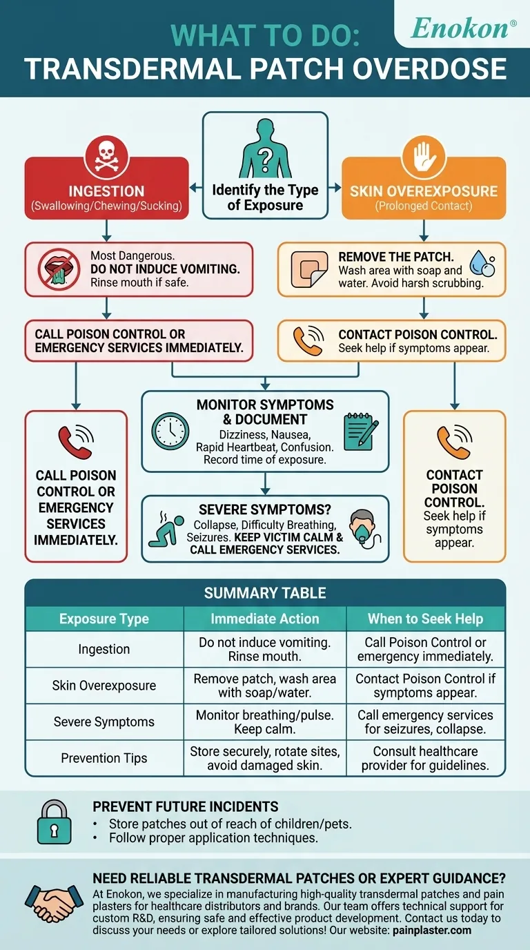 What should you do if someone is exposed to a transdermal patch overdose? Emergency Steps & Prevention Visual Guide