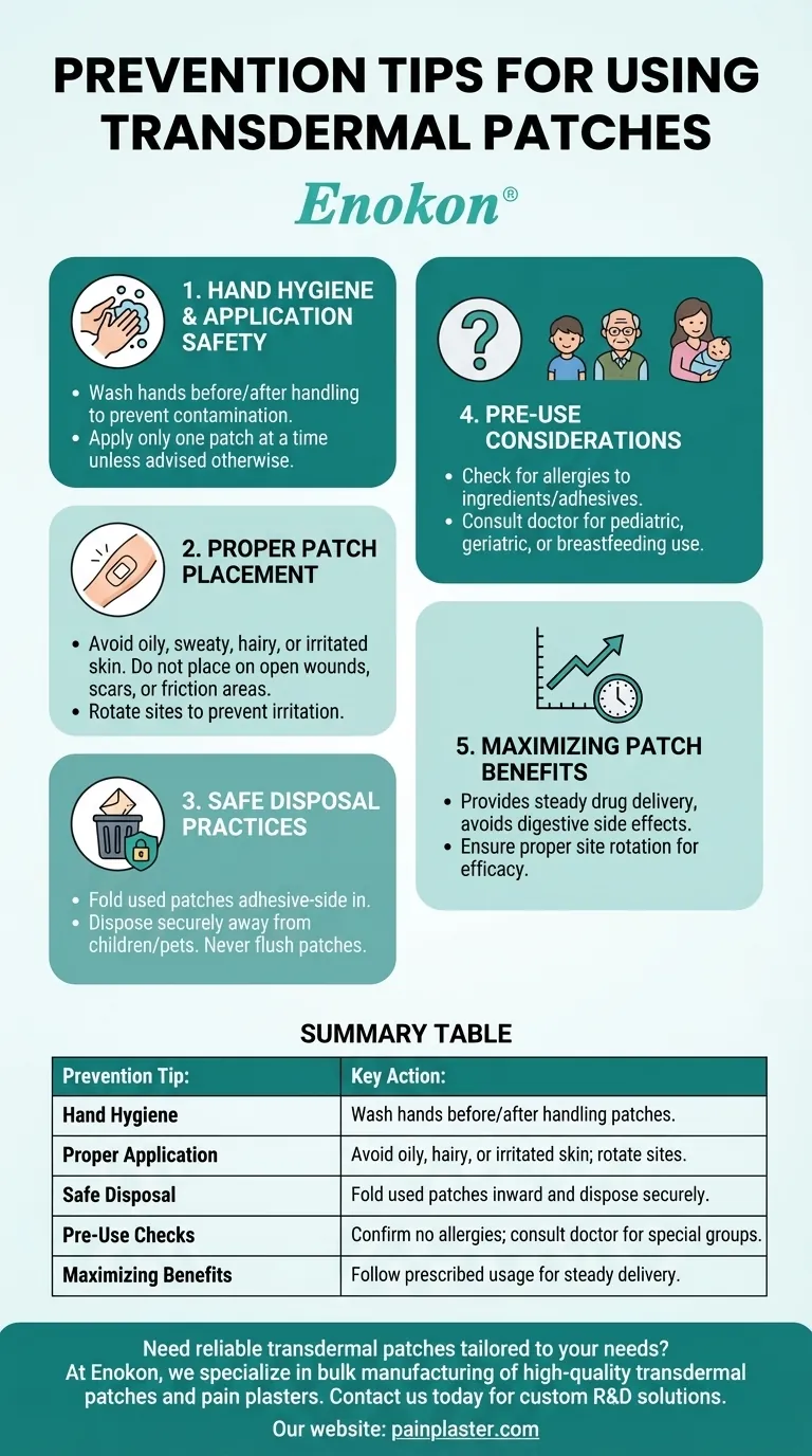 経皮吸収パッチを使用する際に推奨される予防法とは？安全で効果的な薬物送達の確保 ビジュアルガイド