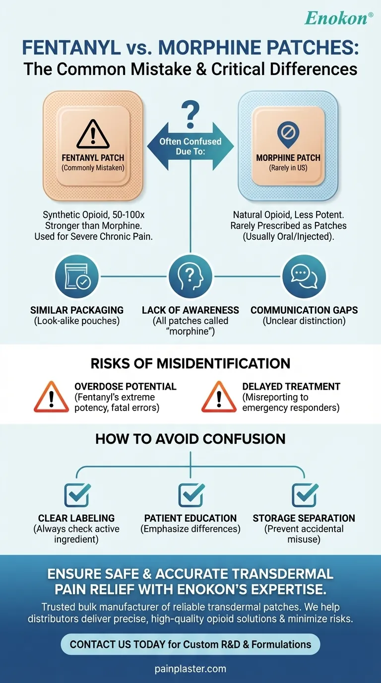 Was wird in den USA häufig mit Morphinpflastern verwechselt? Vermeiden Sie gefährliche Opioid-Verwechslungen Visuelle Anleitung