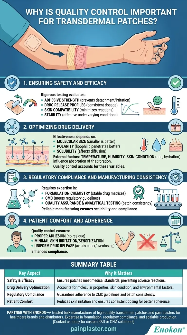 Why is quality control important for transdermal patches? Ensuring Safe & Effective Drug Delivery Visual Guide