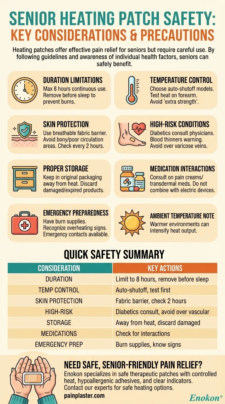 Que considerações de segurança devem os idosos ter em conta quando utilizam pensos térmicos?Diretrizes essenciais para um alívio seguro da dor Guia Visual