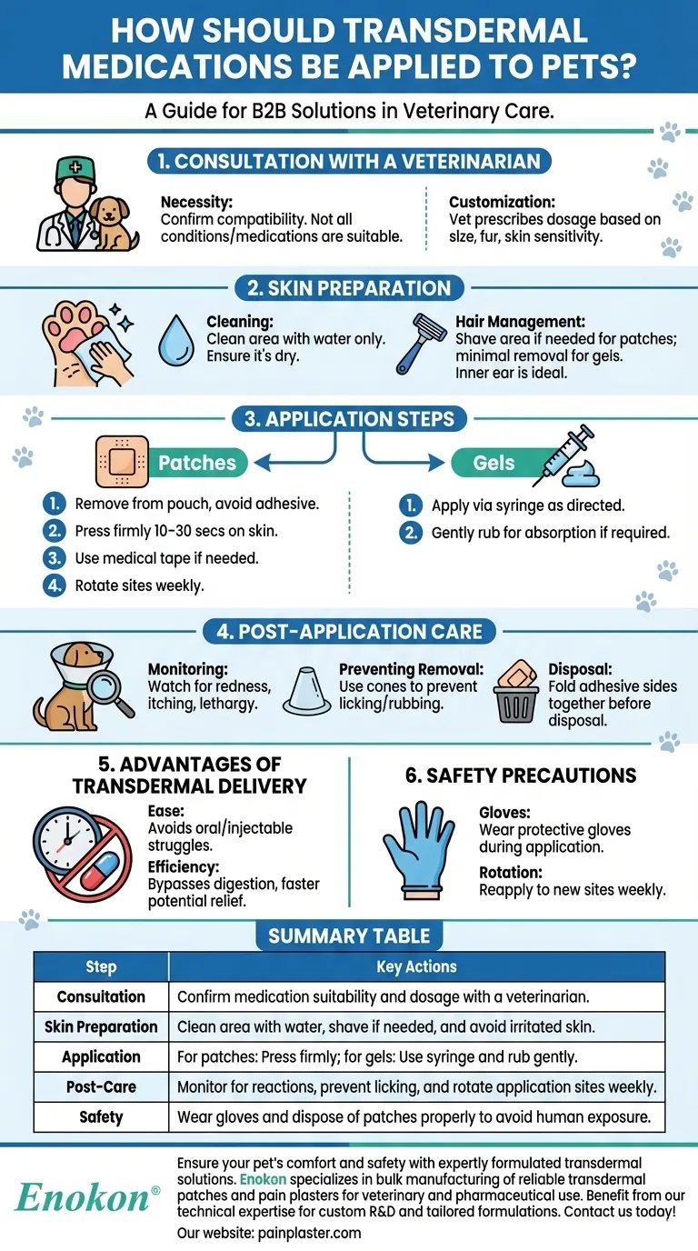 ¿Cómo deben aplicarse los medicamentos transdérmicos a los animales de compañía? Guía aprobada por veterinarios Guía Visual