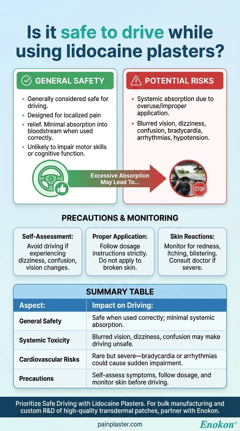 Is it safe to drive while using lidocaine plasters? Key Safety Insights for Drivers Visual Guide