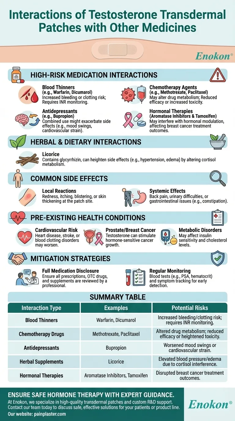 睾酮透皮贴剂与其他药物有哪些相互作用？主要风险和安全提示 图解指南