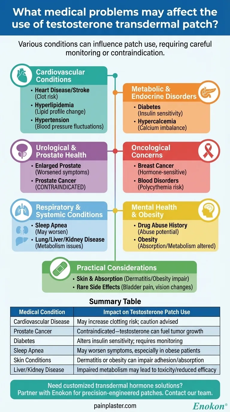 Que problemas médicos podem afetar a utilização do adesivo transdérmico de testosterona?Principais riscos e guia de segurança Guia Visual