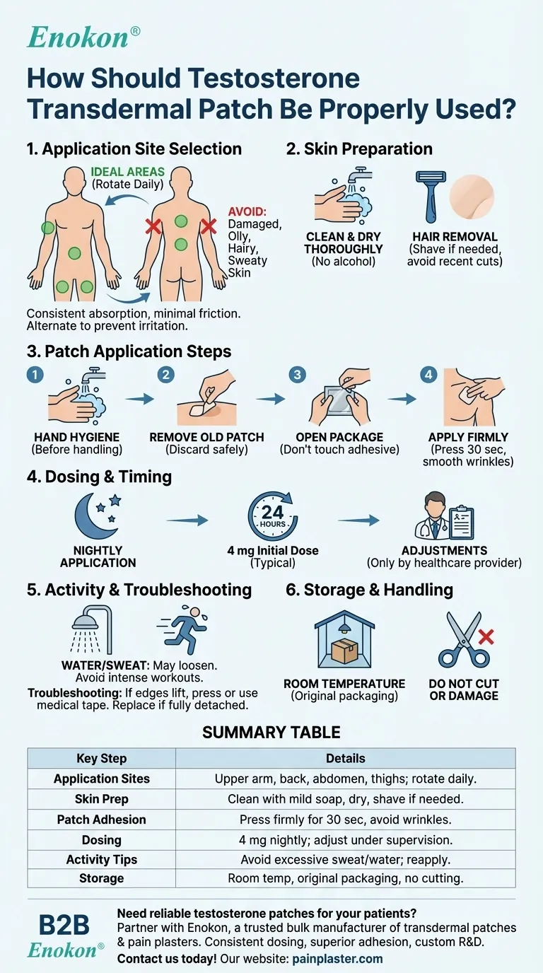 如何正确使用睾酮透皮贴剂？优化吸收和减少刺激 图解指南