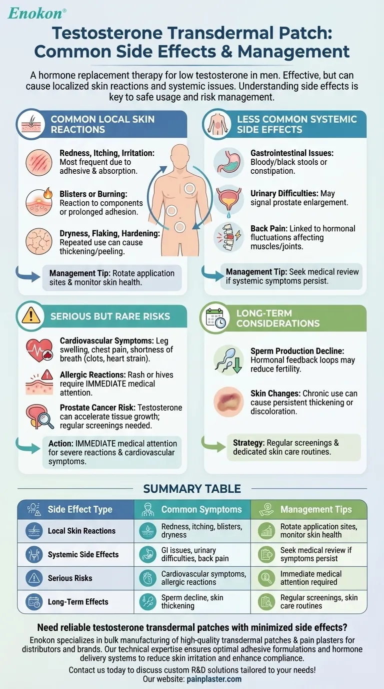 Quais são os efeitos secundários comuns do adesivo transdérmico de testosterona?Principais riscos e dicas de gestão Guia Visual