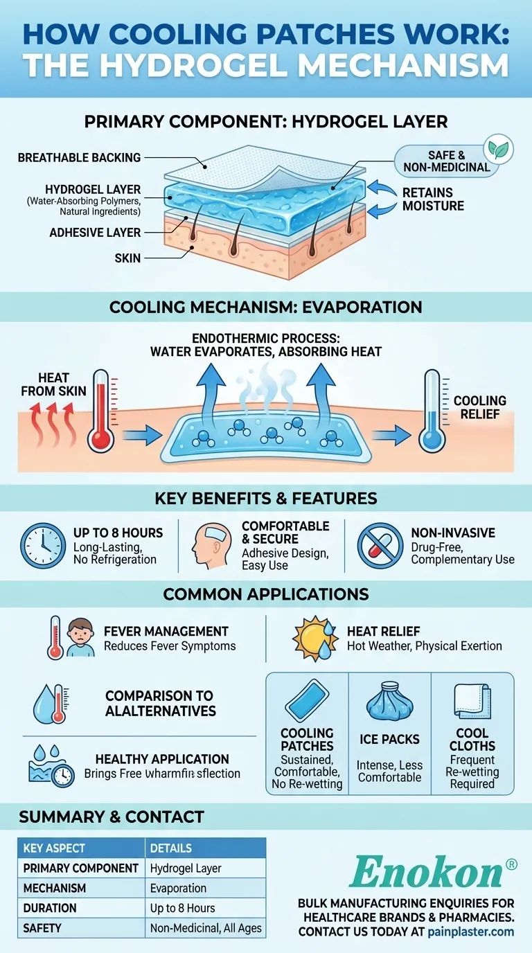 冷却パッチの主成分とその仕組みとは？ハイドロゲル技術の説明 ビジュアルガイド