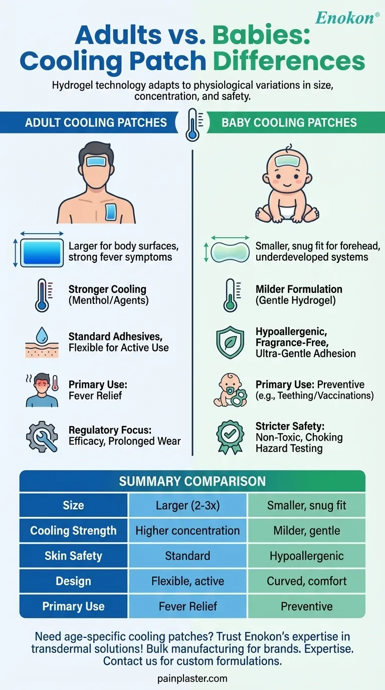 Quais são as diferenças entre os pensos de arrefecimento para adultos e bebés?Principais factores de segurança e conceção Guia Visual