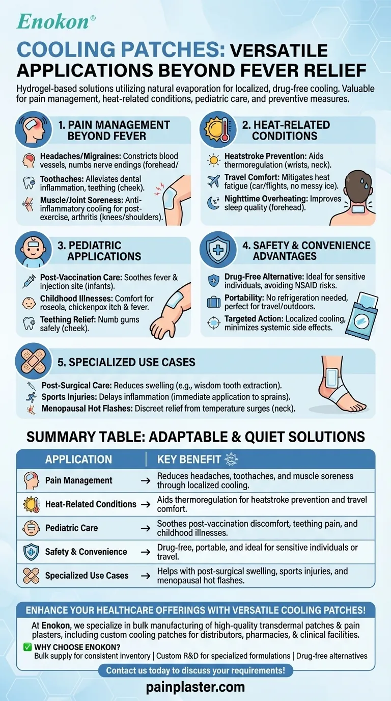 ما هي الاستخدامات الأخرى للاصقات التبريد إلى جانب تخفيف الحمى؟اكتشف استخداماتها المتعددة دليل مرئي