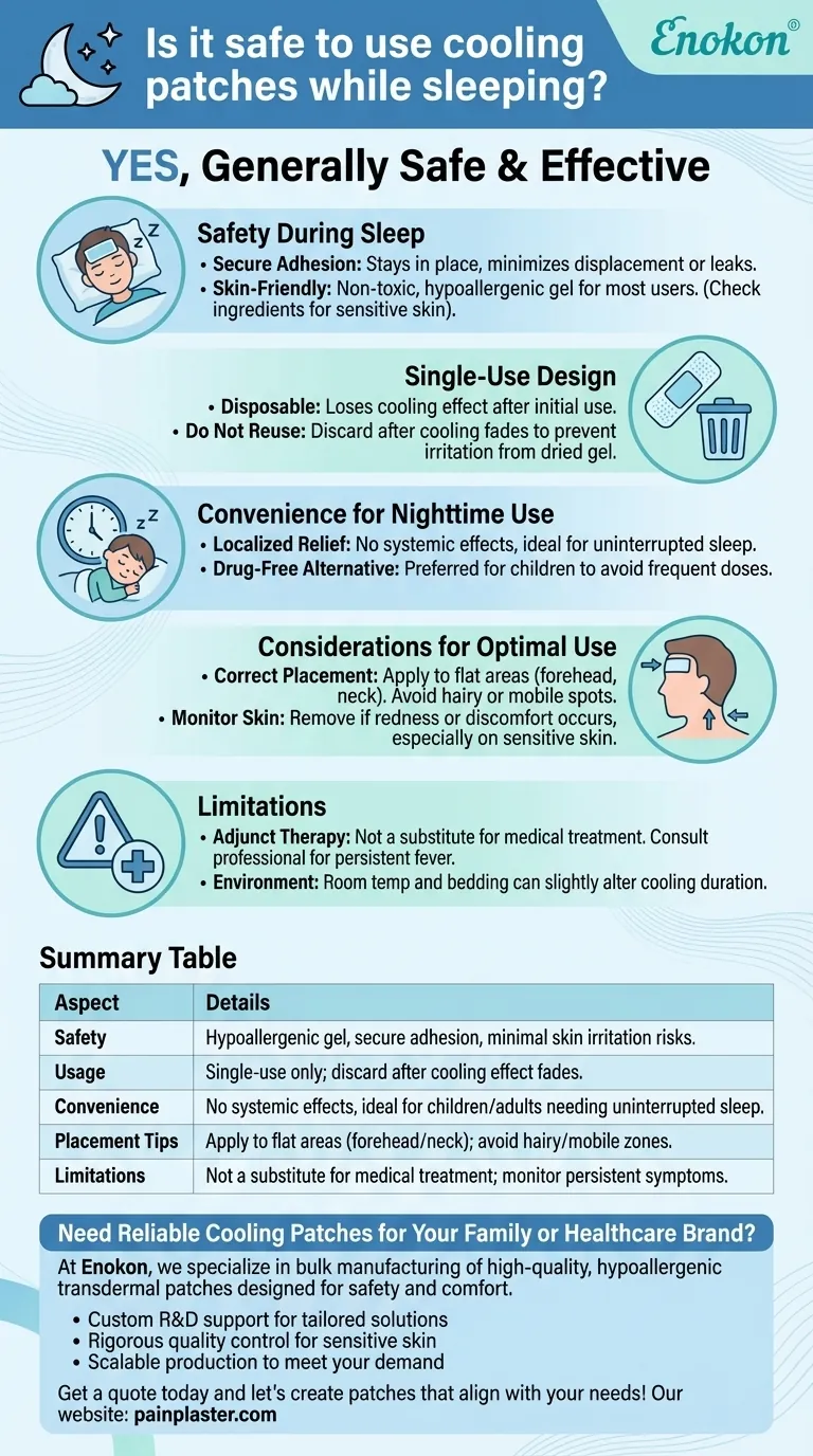 Is it safe to use cooling patches while sleeping? Nighttime Relief Without Risks Visual Guide