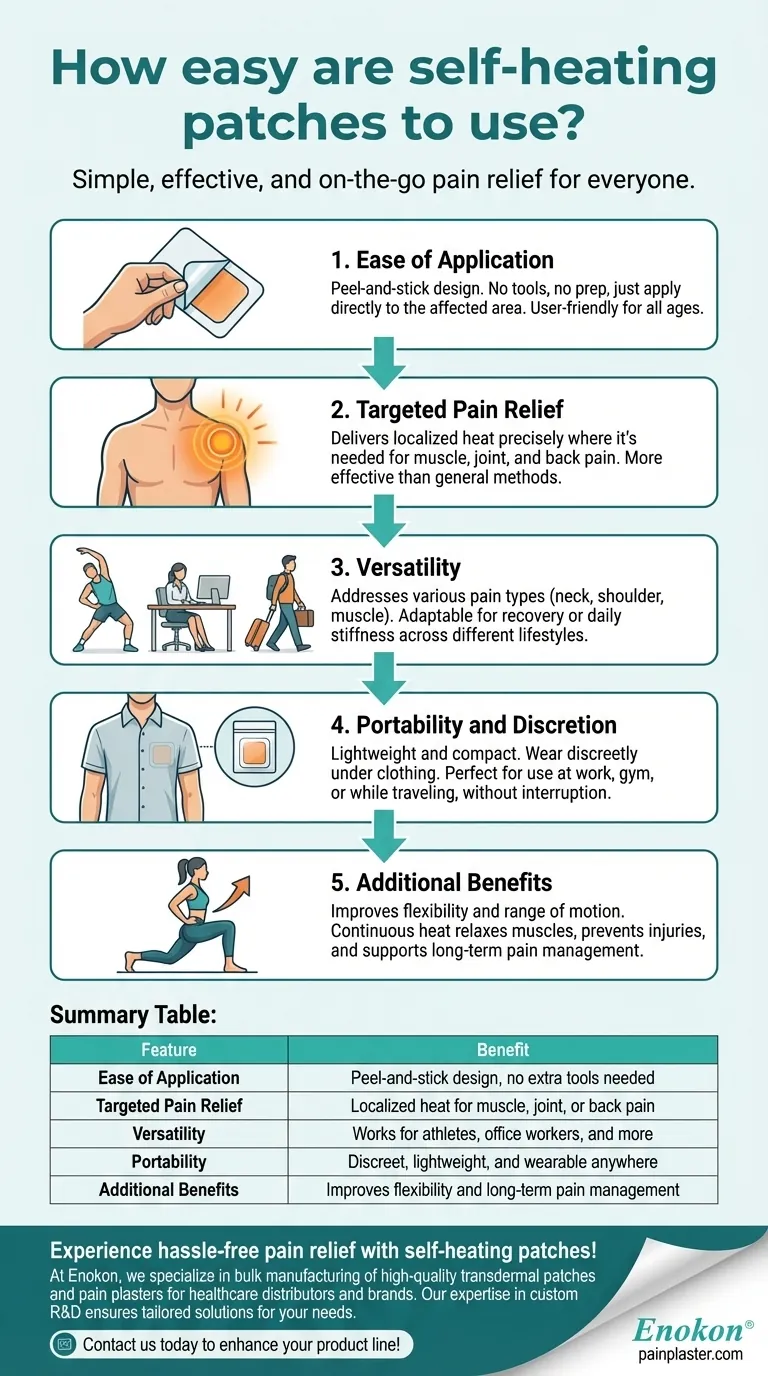 How easy are self-heating patches to use? Simple, Portable Pain Relief for Everyone Visual Guide