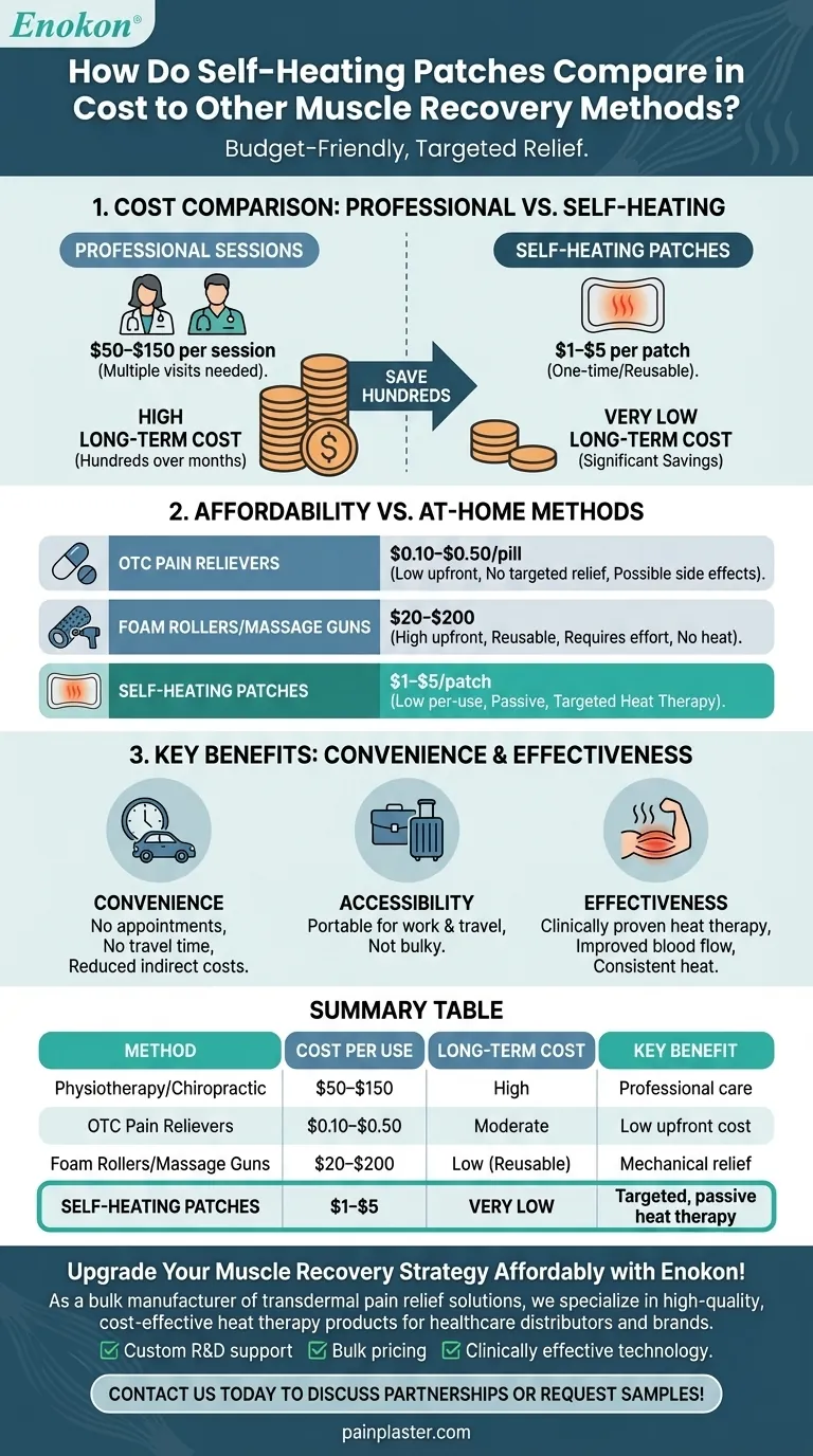 ¿Cuál es el coste de los parches autocalentables en comparación con otros métodos de recuperación muscular?Explicación del alivio asequible Guía Visual