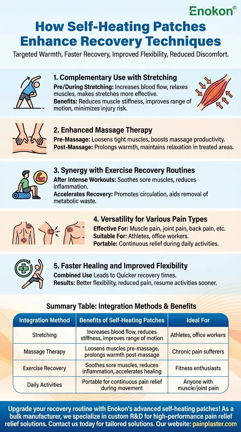 كيف يمكن دمج لصقات التسخين الذاتي مع تقنيات التعافي الأخرى؟تعزيز الشفاء والمرونة دليل مرئي