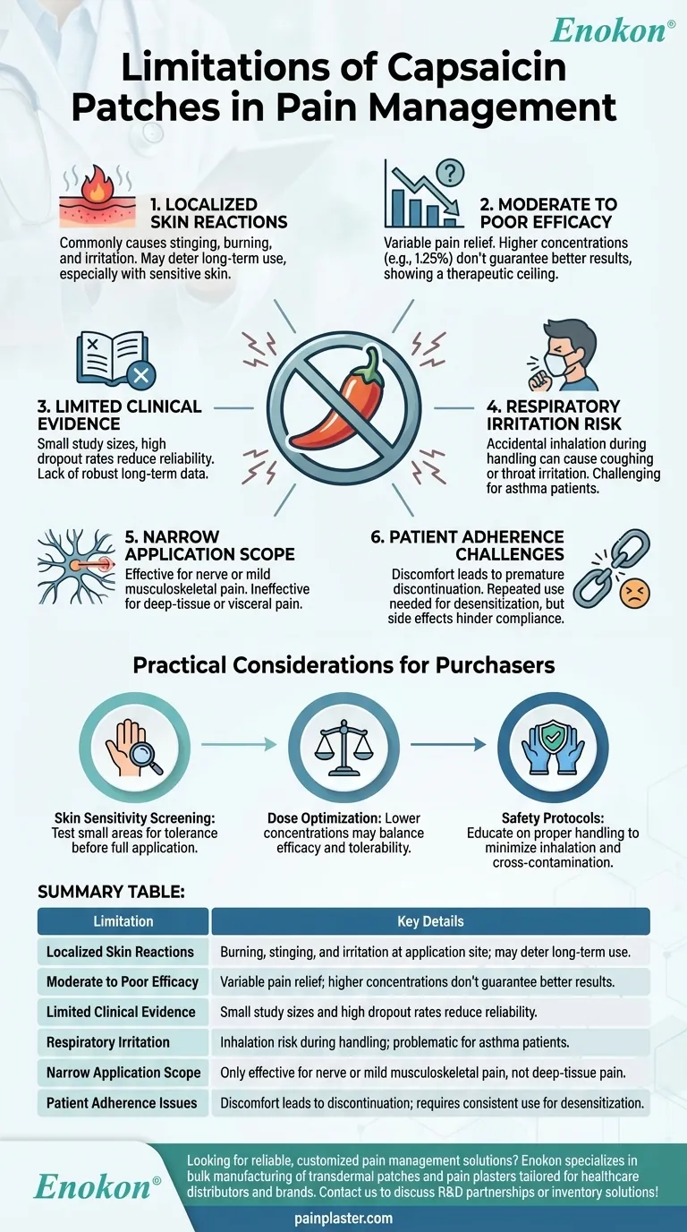 Quais são as limitações dos adesivos de capsaicina no tratamento da dor?Principais desafios e alternativas Guia Visual