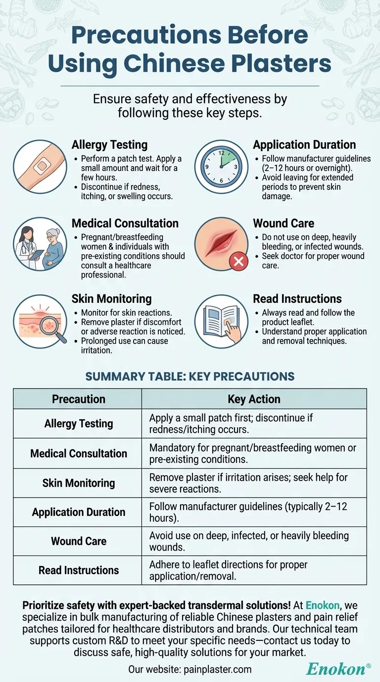 What precautions should be taken before using Chinese plasters? Ensure Safe & Effective Application Visual Guide