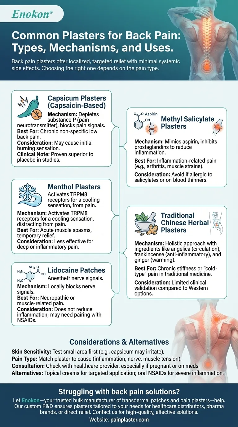 ما هي أنواع اللصقات المستخدمة عادة لآلام الظهر؟اعثر على المخفف المناسب لألمك دليل مرئي