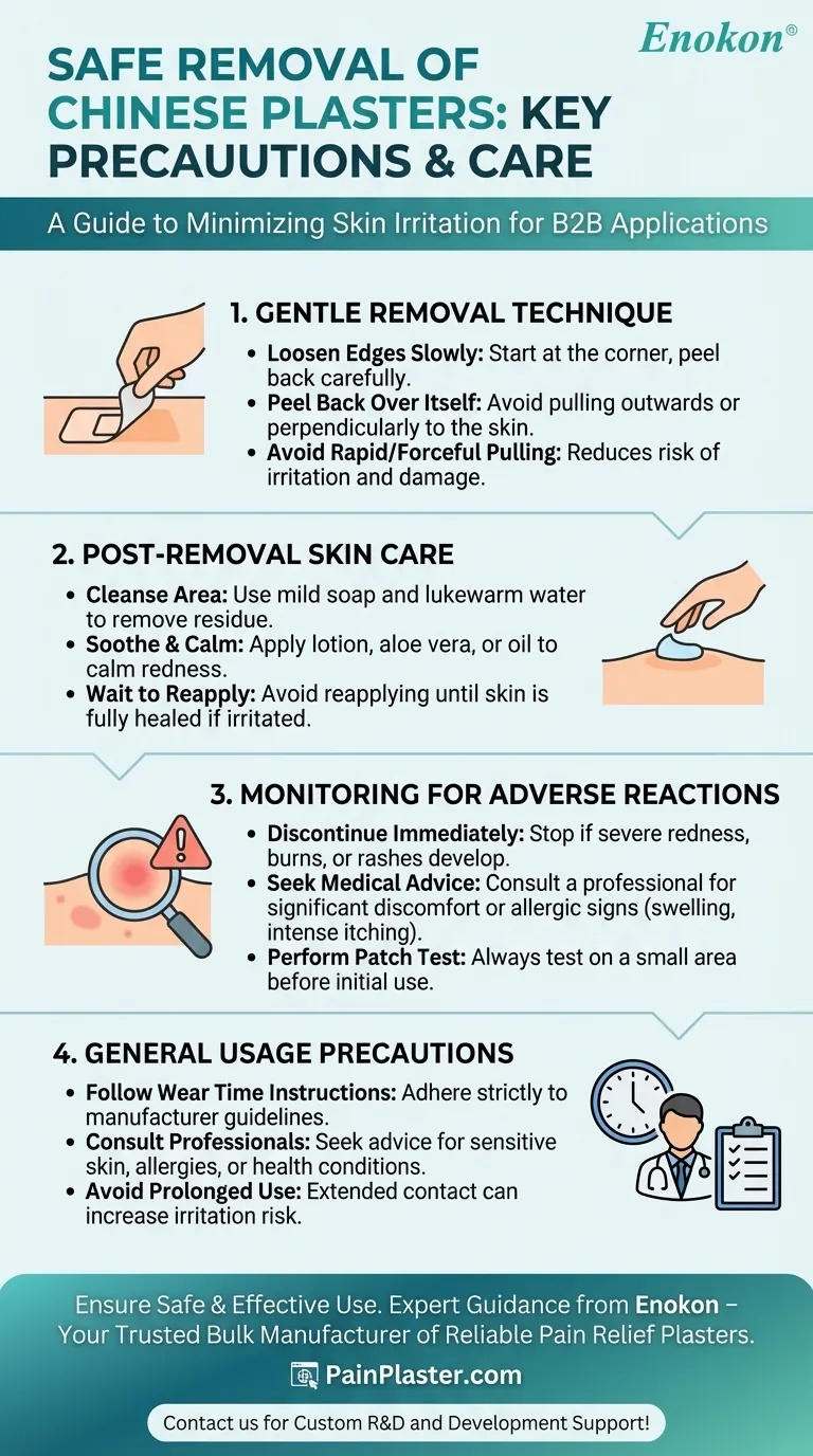 What precautions should be taken when removing a Chinese plaster? Safe Removal Tips to Avoid Skin Irritation Visual Guide