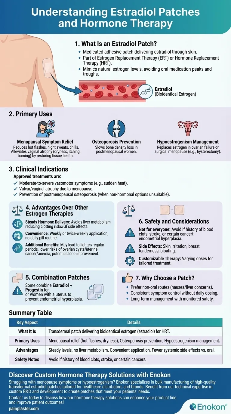 エストラジオールパッチとは何ですか？更年期障害緩和のためのホルモン療法ガイド ビジュアルガイド
