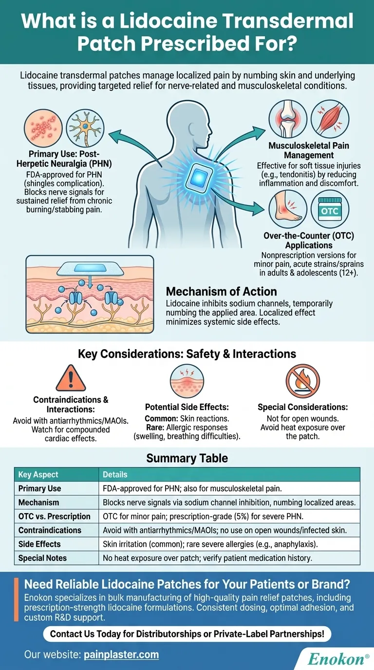 リドカイン経皮吸収パッチは何のために処方されるのか？標的疼痛緩和の説明 ビジュアルガイド
